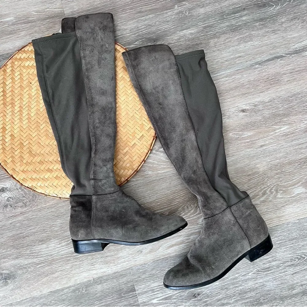 Michael kors gray‎ leather suede over the knee boots